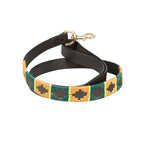 Benji & Flo Sublime Polo Leather Dog Lead - Sage/Bright Green - 115cm
