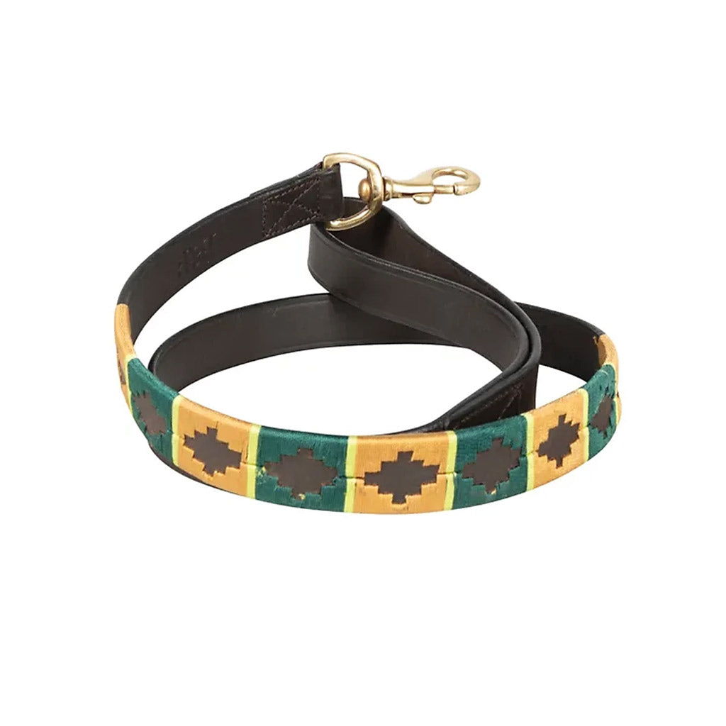 Benji & Flo Sublime Polo Leather Dog Lead - Sage/Bright Green - 115cm