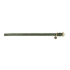 Benji & Flo Noble Suede Dog Collar - Green/Gold - X Small