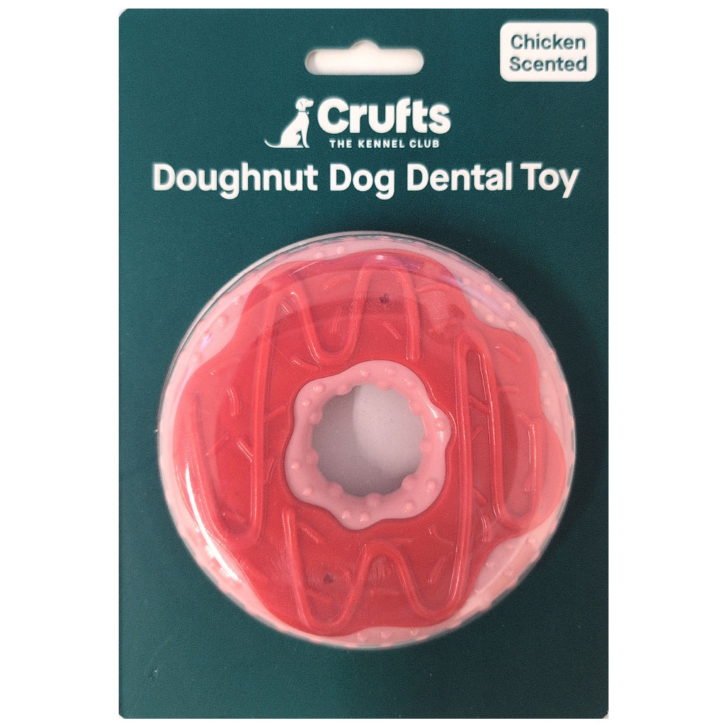 Crufts Chicken Scented Doughnut Dog Dental Toy