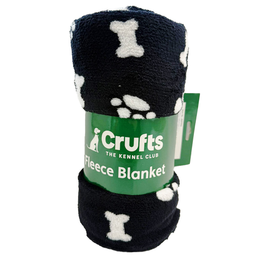 Crufts Dog Paw & Bone Print Fleece Blanket (100 x 150cm)