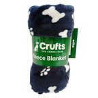 Crufts Dog Paw & Bone Print Fleece Blanket (100 x 150cm)