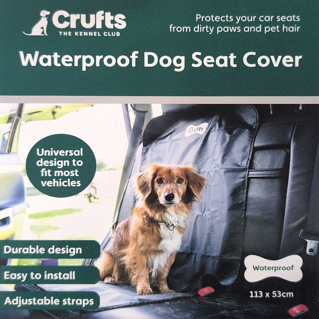 Crufts Waterproof Dog Seat Cover – Single Seat Protector (113 x 53cm)