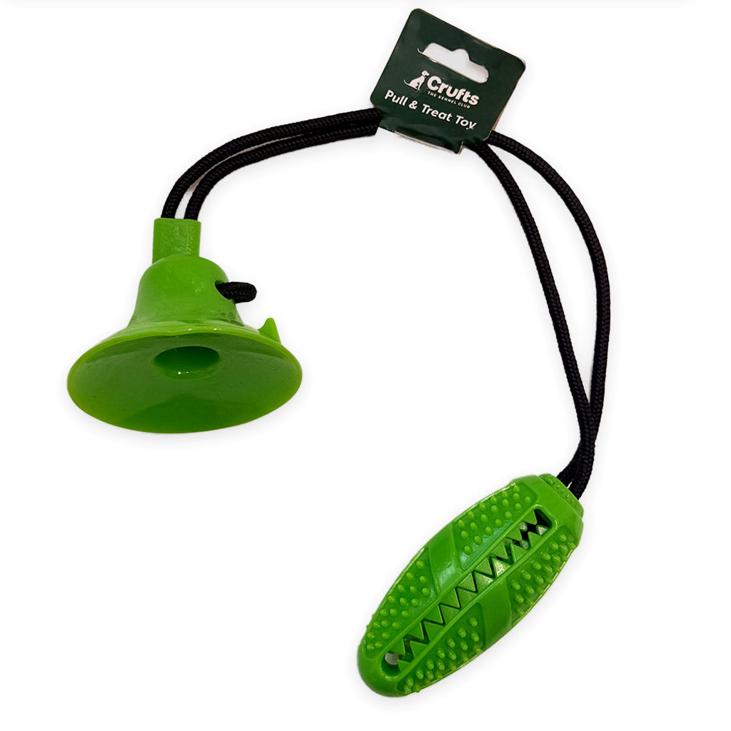 Crufts Suction Cup Pull & Treat Dog Toy