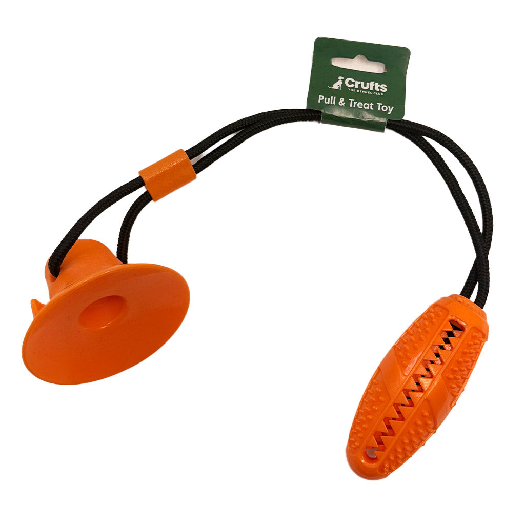 Crufts Suction Cup Pull & Treat Dog Toy