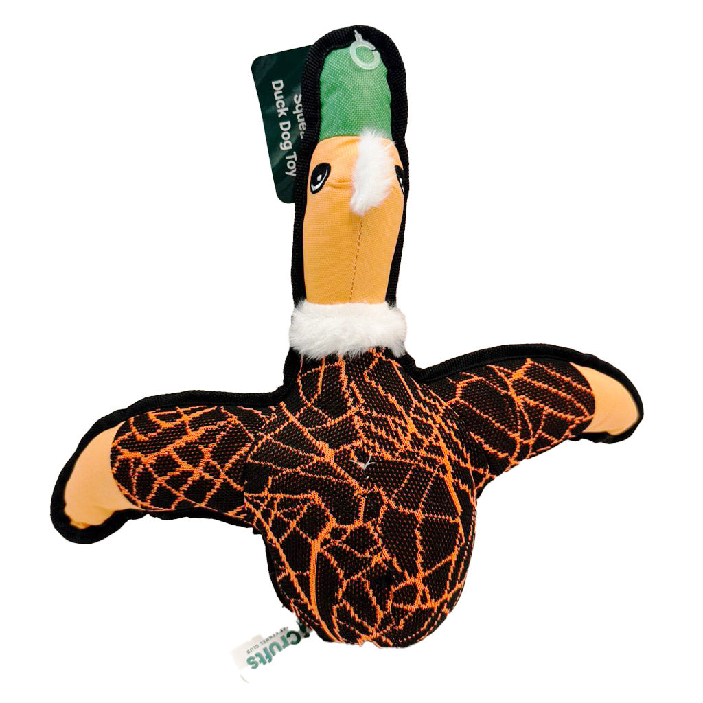 Crufts Neon Tough Duck Dog Toy with Squeaker