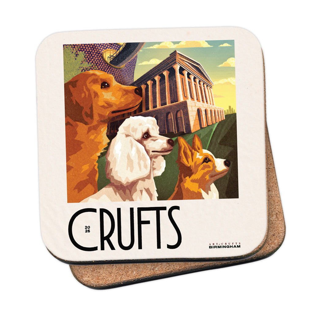 Official Art of Crufts 2026 Coaster | Collectable Cork-Backed Dog Show Souvenir