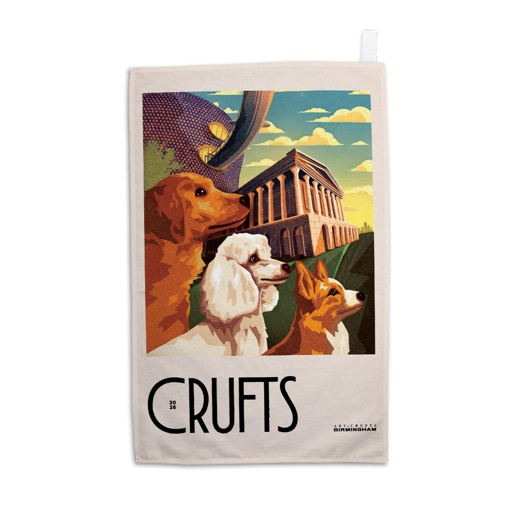 Official Art of Crufts 2026 Tea Towel | 100% Cotton Kitchen Souvenir