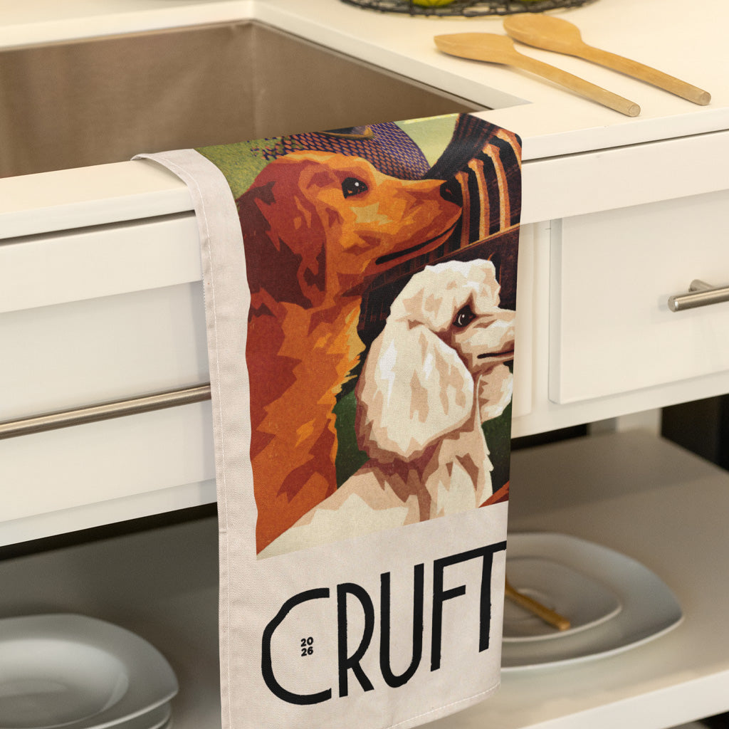 Official Art of Crufts 2026 Tea Towel | 100% Cotton Kitchen Souvenir