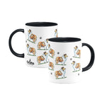 Rough Collie Large Porcelain Colour Handle Mug