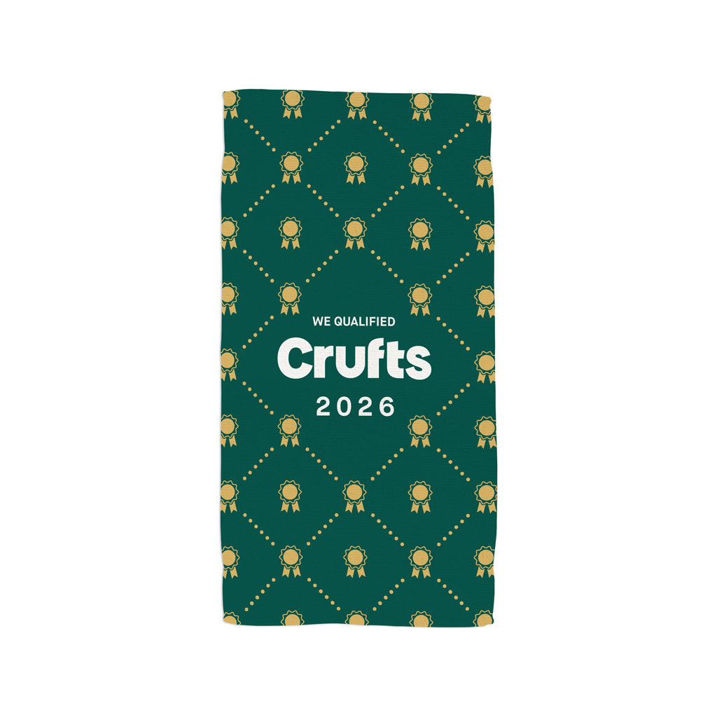 We Qualified Crufts 2026 Rosette Dog Towel