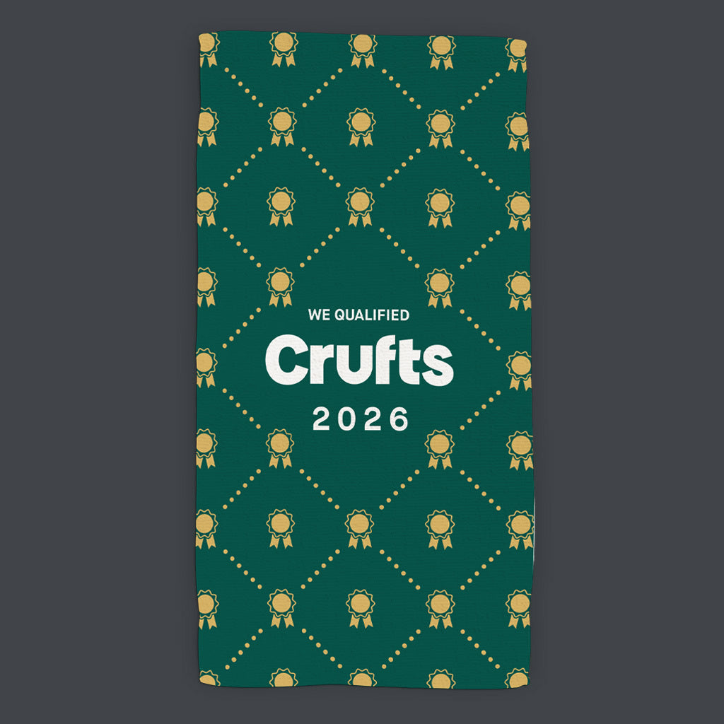 We Qualified Crufts 2026 Rosette Dog Towel