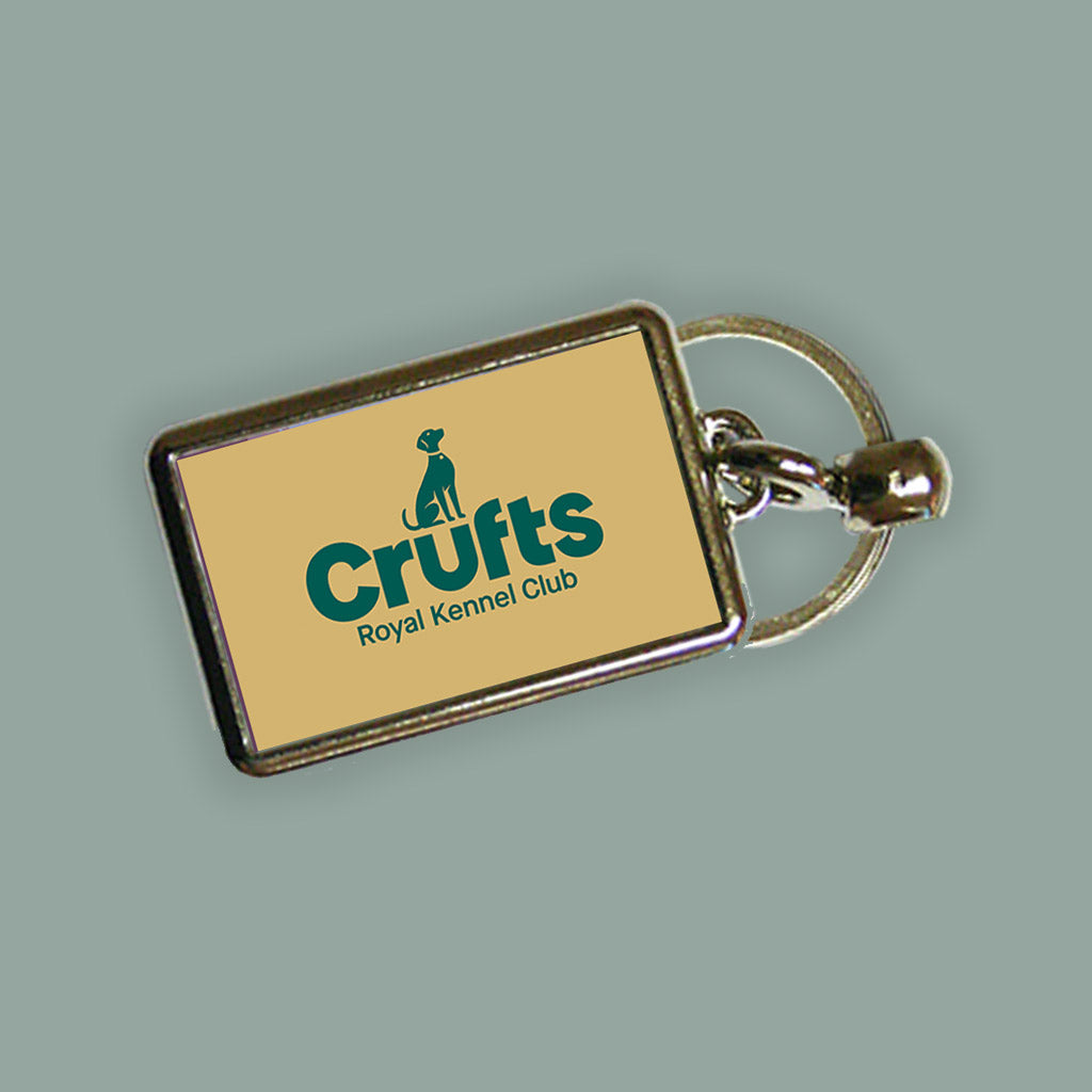 Crufts Stacked Logo Metal Keyring (4x3cm) | Premium Dog Lover Gift