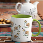 Rough Collie Large Porcelain Colour Handle Mug