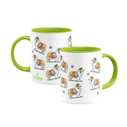 Rough Collie Large Porcelain Colour Handle Mug