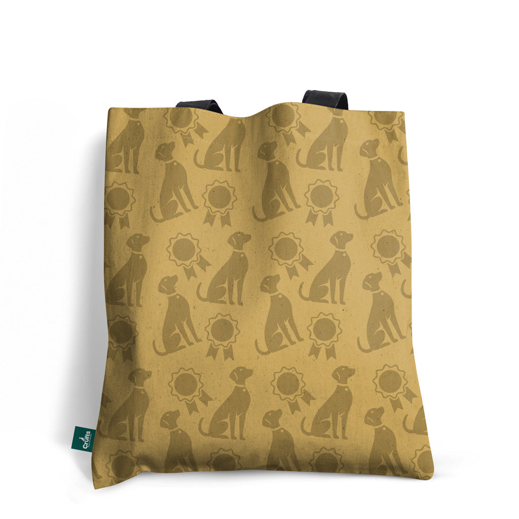 Crufts Peter Pattern 100% Cotton Tote Bag (40x40cm) | Premium Dog Lover Gift