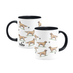 Golden Retriever Large Porcelain Colour Handle Mug