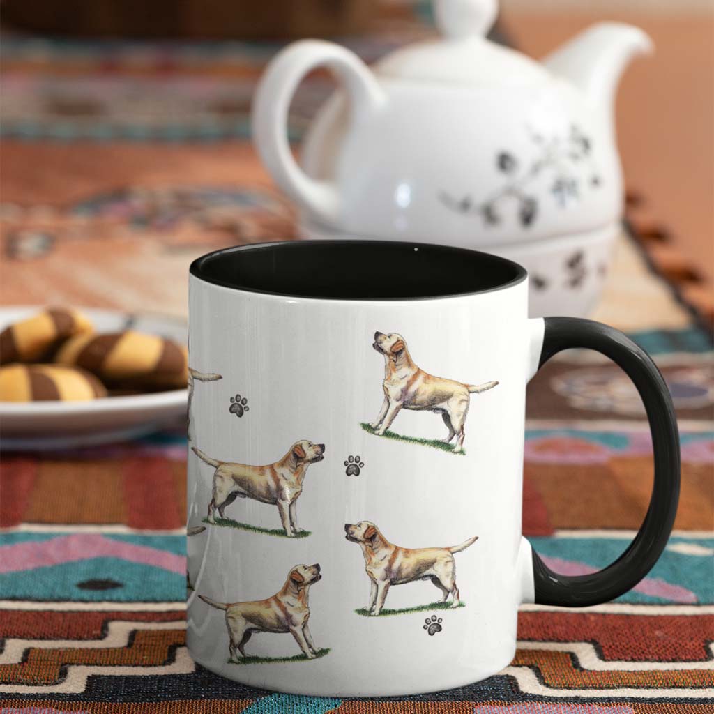 Labrador Retriever Large Porcelain Colour Handle Mug