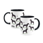 Staffordshire Bull Terrier Large Porcelain Colour Handle Mug