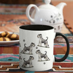Miniature Schnauzer Large Porcelain Colour Handle Mug