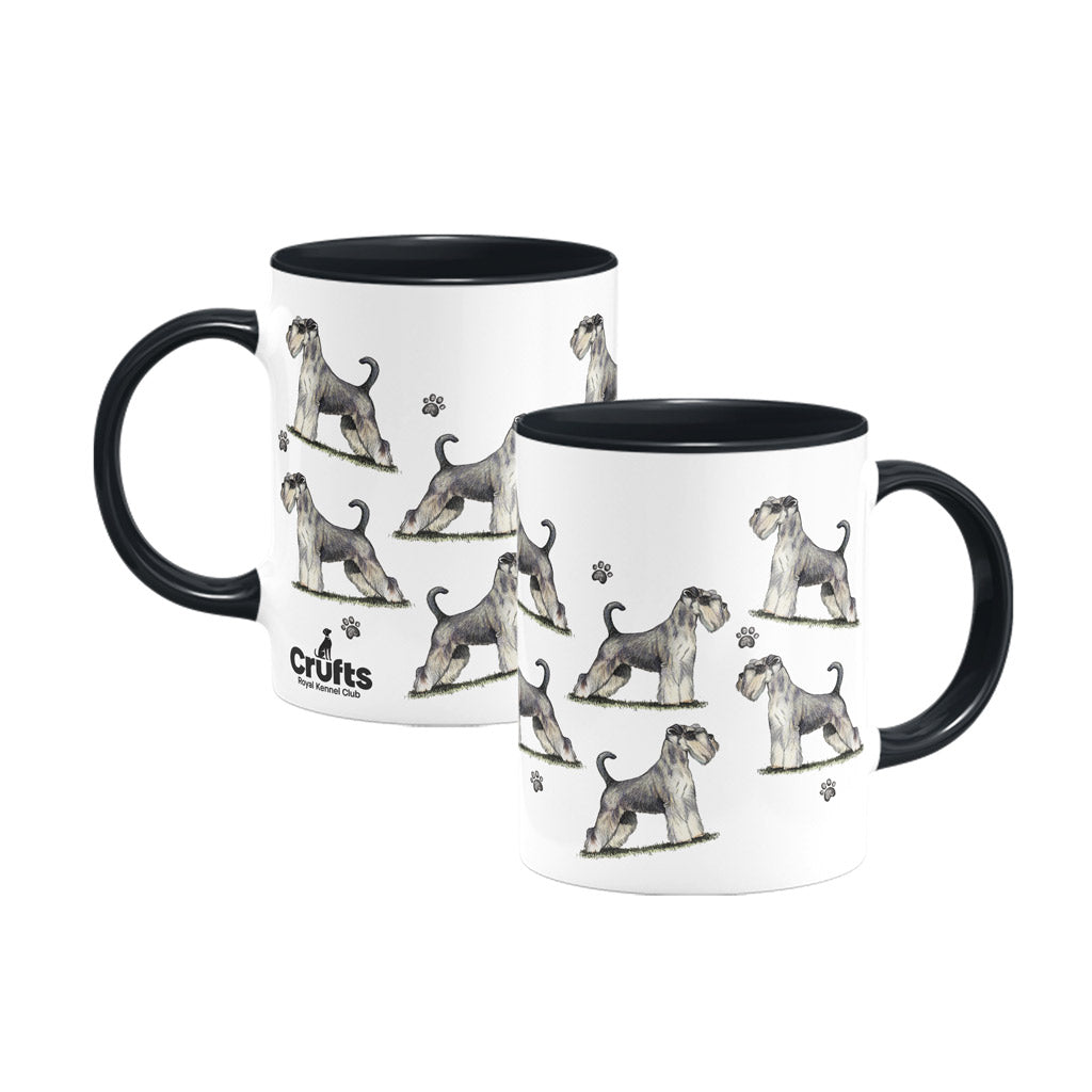Miniature Schnauzer Large Porcelain Colour Handle Mug