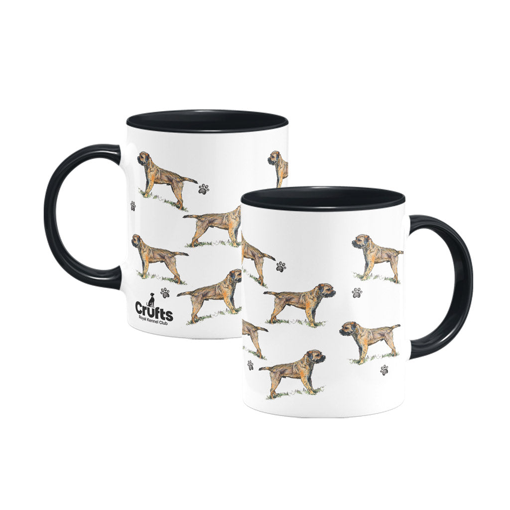 Border Terrier Large Porcelain Colour Handle Mug