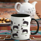 Border Collie Large Porcelain Colour Handle Mug