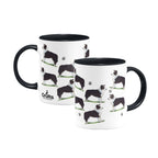 Border Collie Large Porcelain Colour Handle Mug