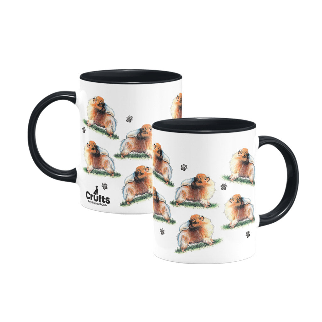 Pomeranian Large Porcelain Colour Handle Mug