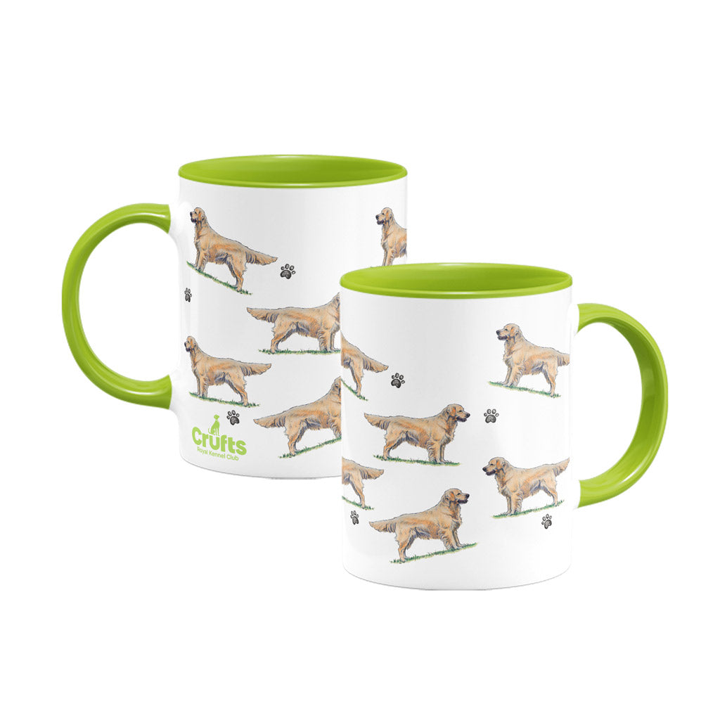 Golden Retriever Large Porcelain Colour Handle Mug