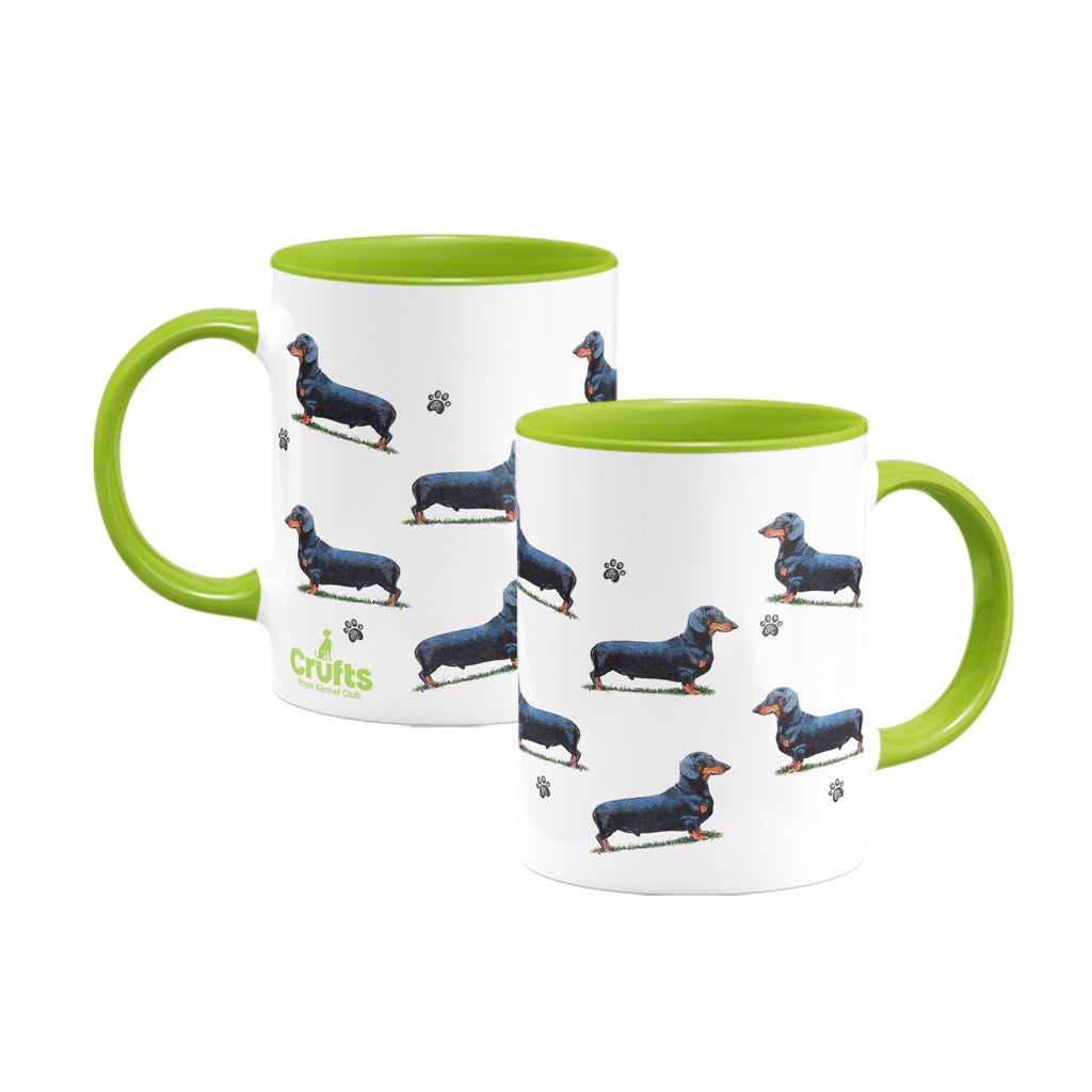 Dachshund (Smooth Haired) Large Porcelain Colour Handle Mug