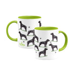 Staffordshire Bull Terrier Large Porcelain Colour Handle Mug