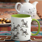 Miniature Schnauzer Large Porcelain Colour Handle Mug