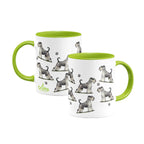 Miniature Schnauzer Large Porcelain Colour Handle Mug