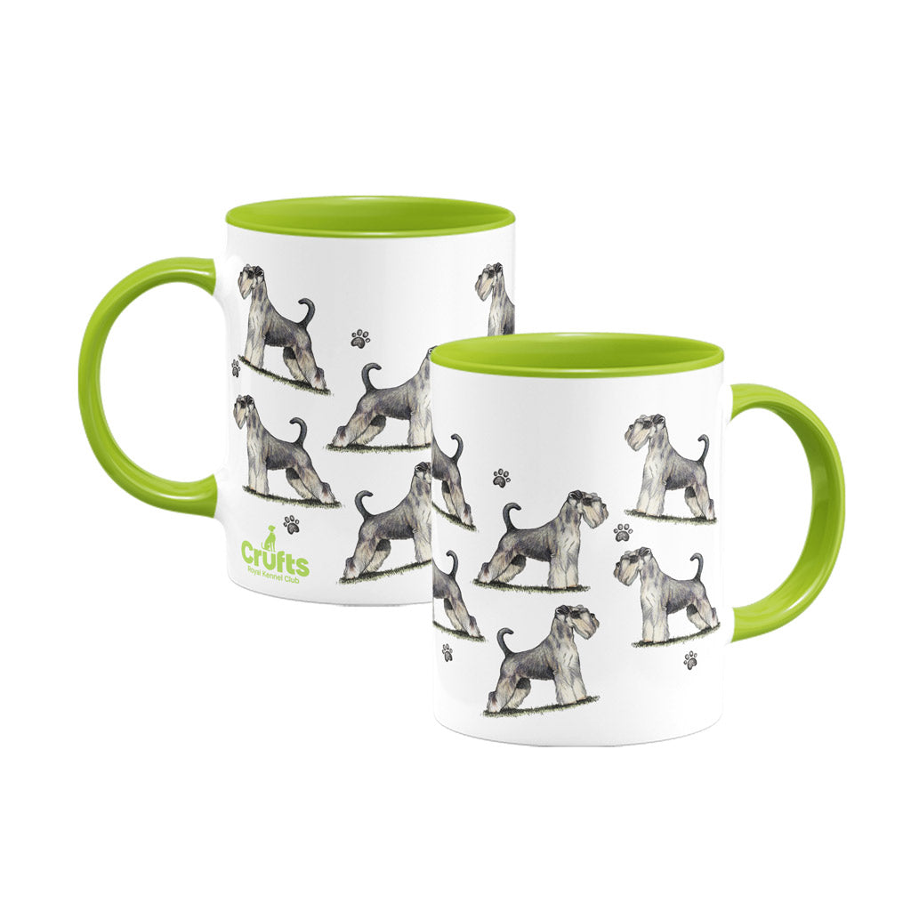 Miniature Schnauzer Large Porcelain Colour Handle Mug