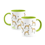 Whippet Large Porcelain Colour Handle Mug