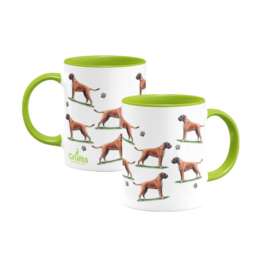 Boxer Large Porcelain Colour Handle Mug