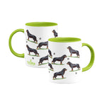 Rottweiler Large Porcelain Colour Handle Mug