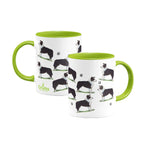 Border Collie Large Porcelain Colour Handle Mug