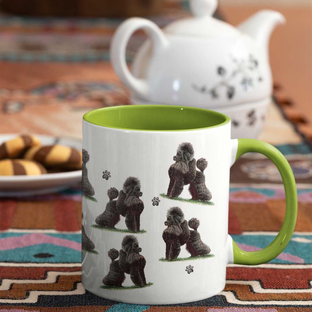 Poodle (Toy) Large Porcelain Colour Handle Mug