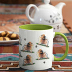 Pomeranian Large Porcelain Colour Handle Mug