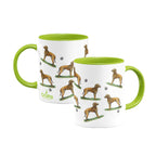 Hungarian Vizsla Large Porcelain Colour Handle Mug