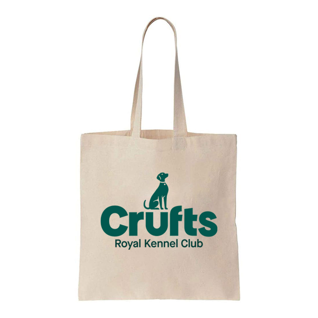 Crufts Stacked Logo Cotton Canvas Tote Bag (36x36cm) | Premium Dog Lover Gift