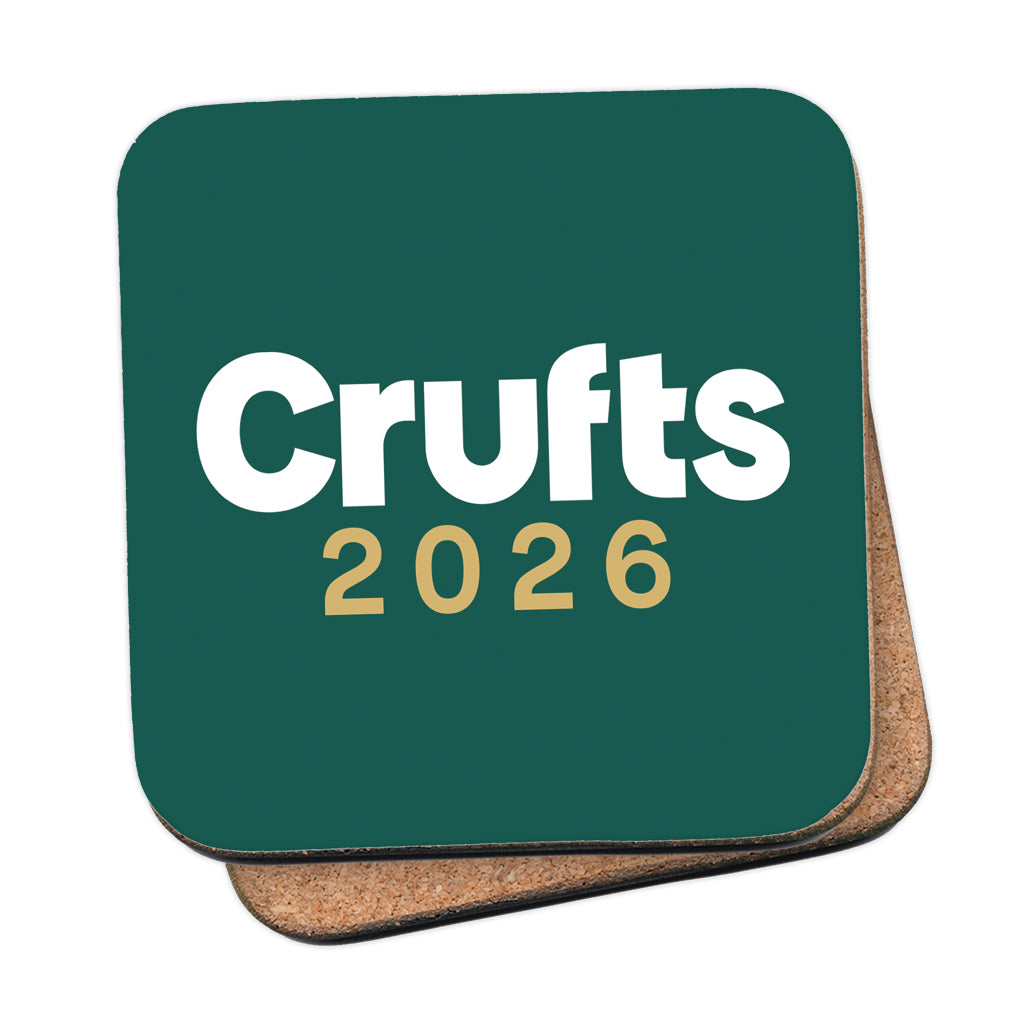 Crufts 2026 Logo Cork-Backed Coaster (10x10cm) | Premium Gift for Dog Lovers