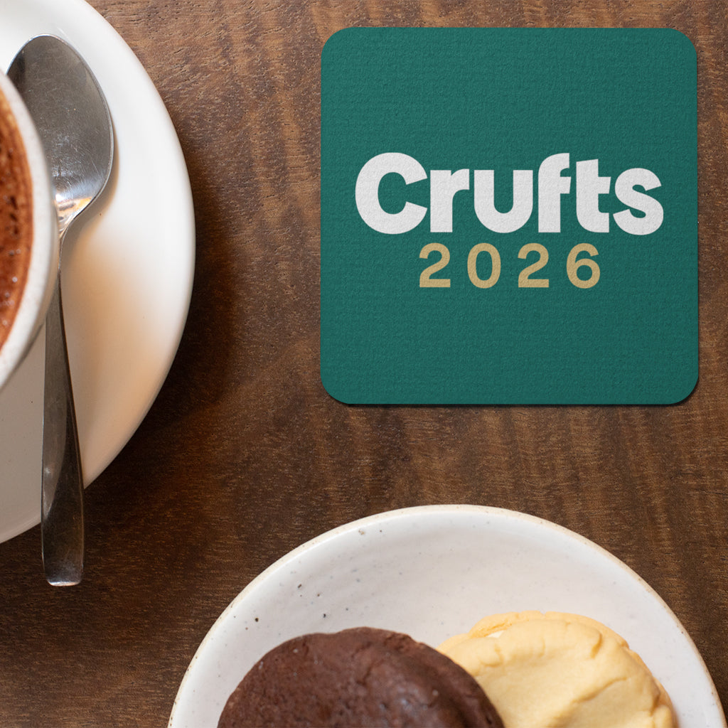 Crufts 2026 Logo Cork-Backed Coaster (10x10cm) | Premium Gift for Dog Lovers