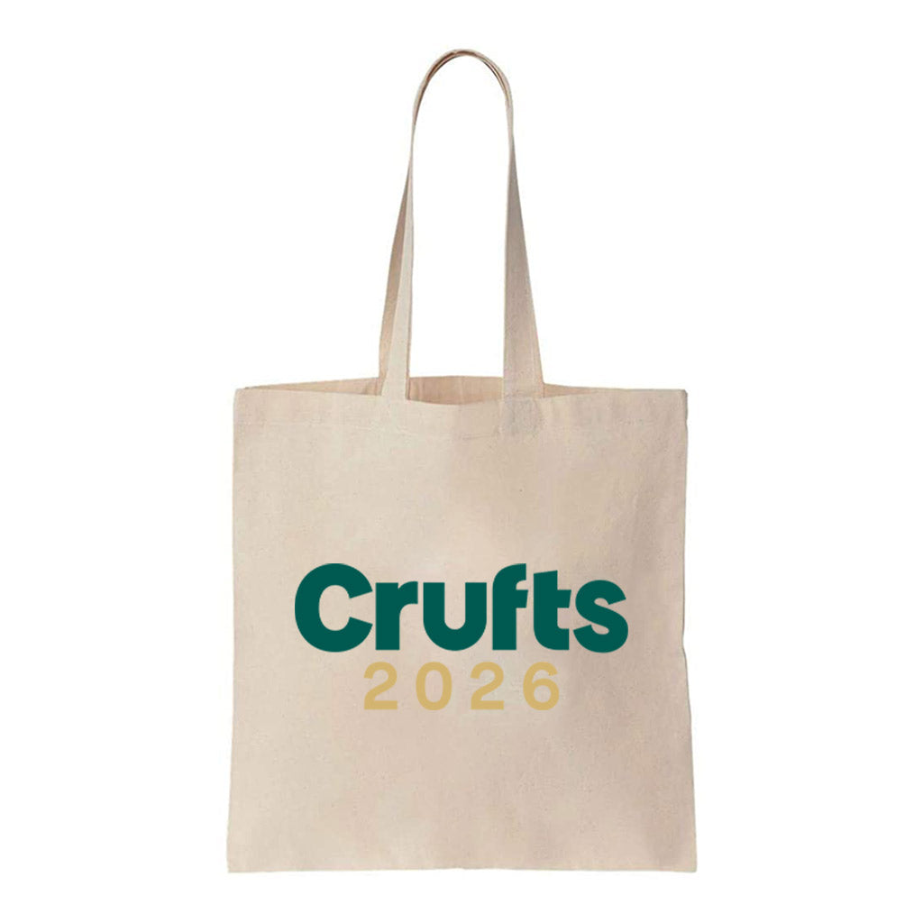 Crufts 2026 Logo Cotton Canvas Tote Bag (36x36cm) | Commemorative Dog Lover Gift