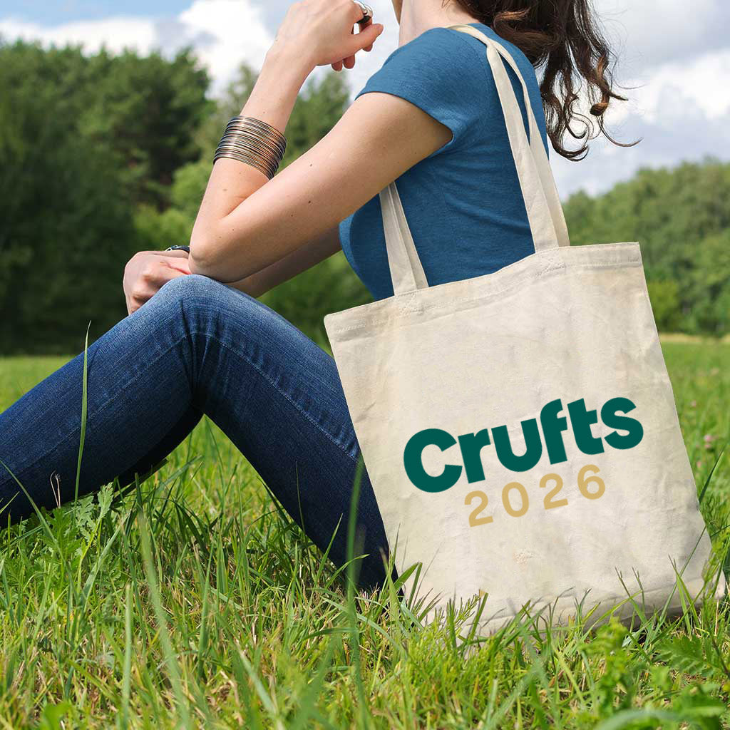 Crufts 2026 Logo Cotton Canvas Tote Bag (36x36cm) | Commemorative Dog Lover Gift