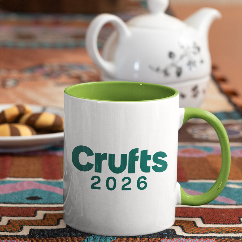 Crufts 2026 Logo Ceramic Mug (11oz) | Green Inset Gift for Dog Lovers