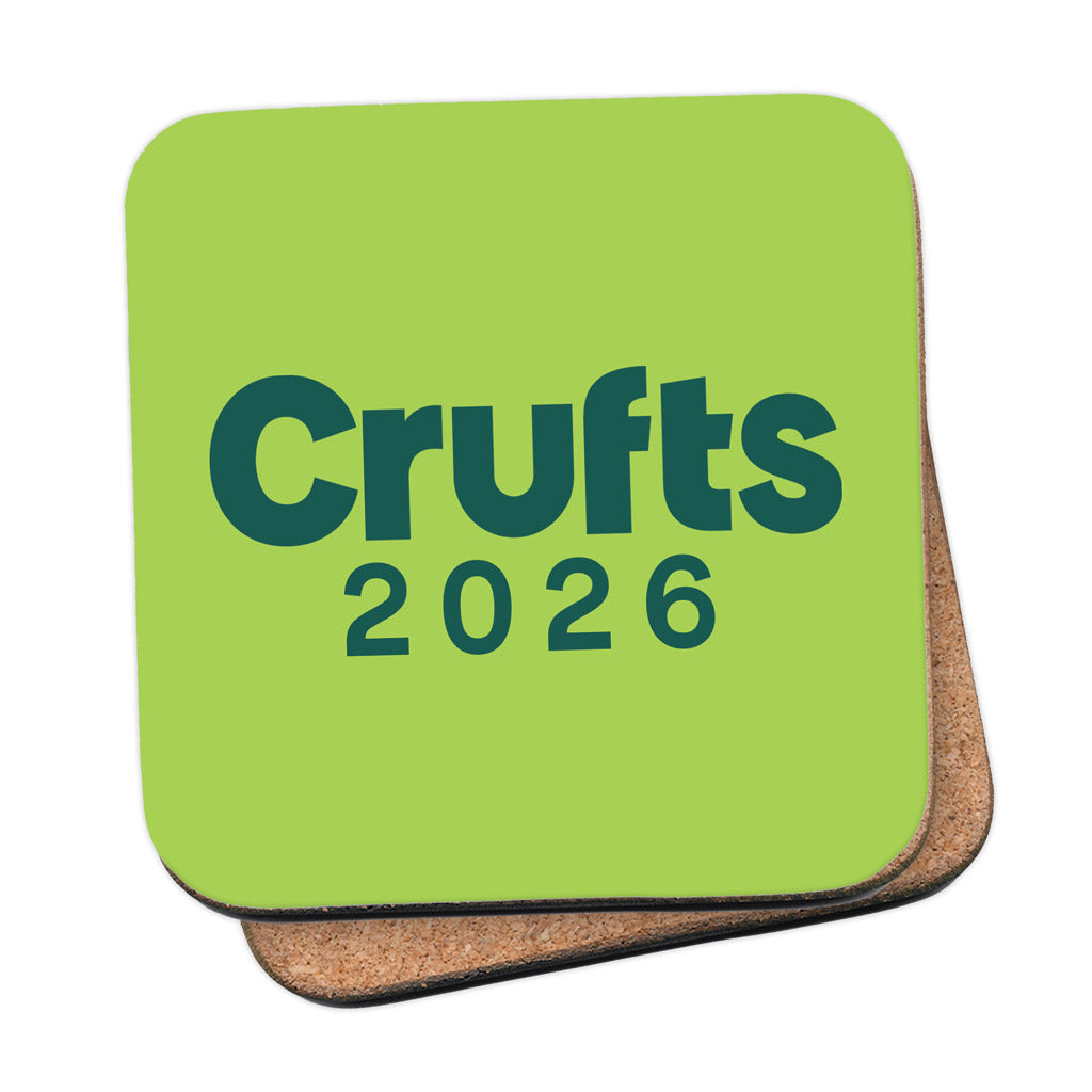 Crufts 2026 Logo Cork-Backed Coaster (10x10cm) | Premium Gift for Dog Lovers