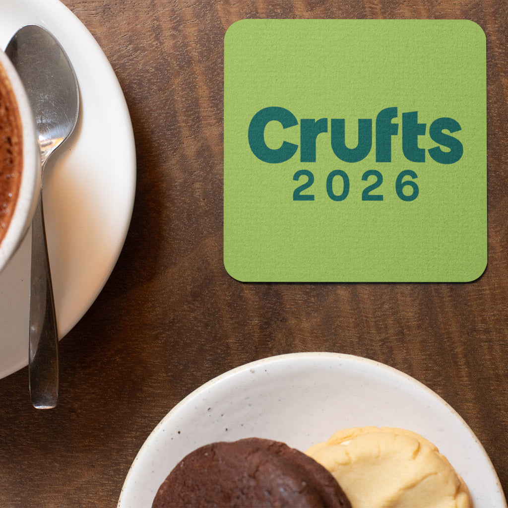 Crufts 2026 Logo Cork-Backed Coaster (10x10cm) | Premium Gift for Dog Lovers